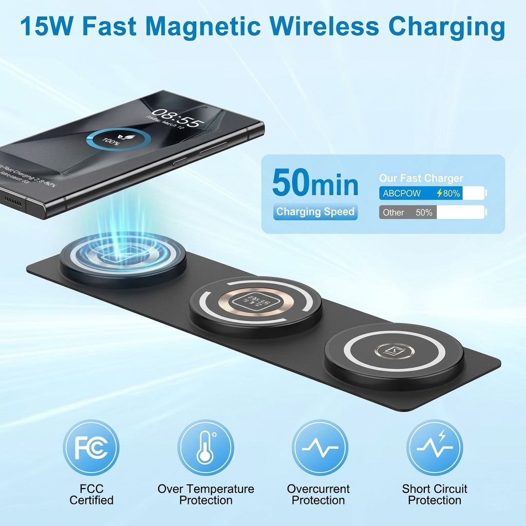 3-In-1 Foldable Wireless Fast Charger