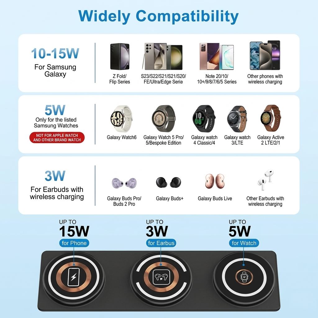 3-In-1 Foldable Wireless Fast Charger