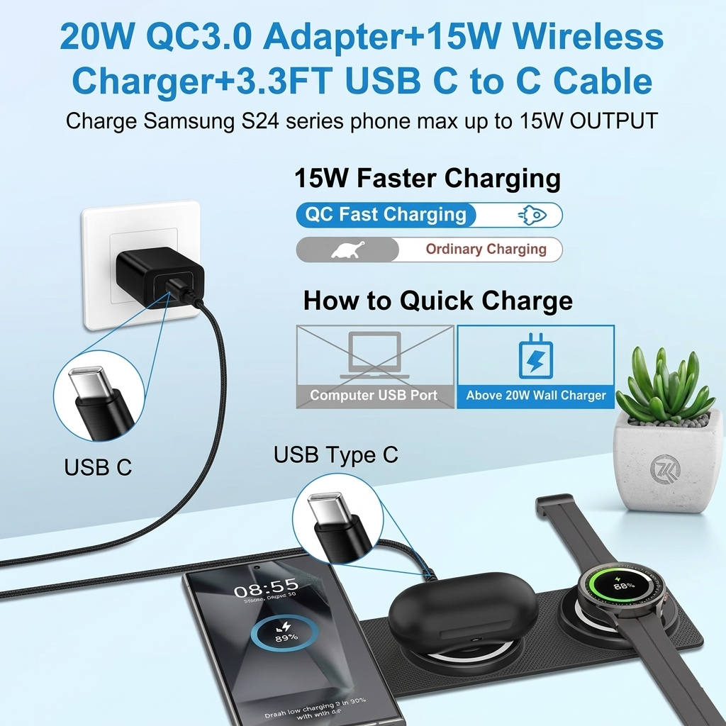 3-In-1 Foldable Wireless Fast Charger
